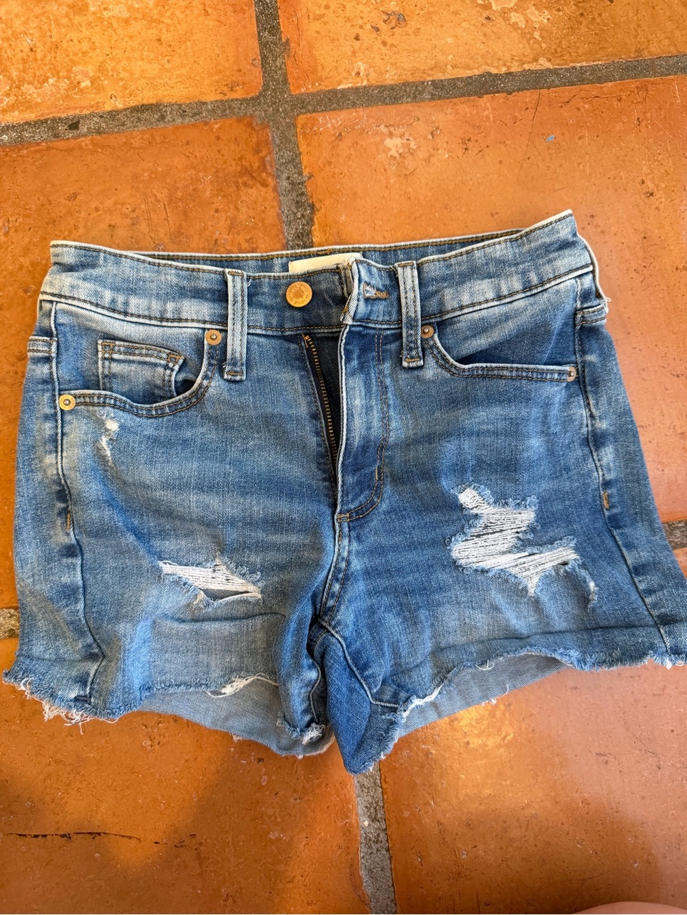 Universal Thread Distressed Denim Shorts - Blue